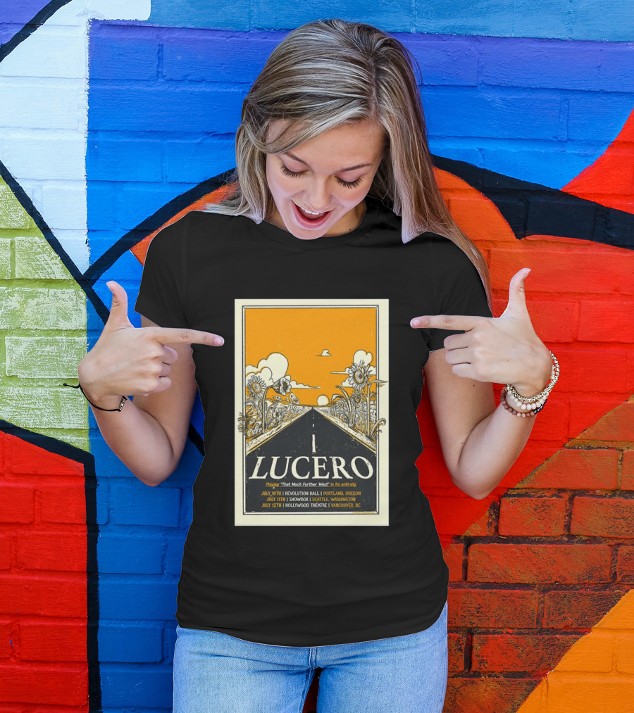 Lucero Playing That Much Further West Portland Seattle Vancouver July 2026 Tour T-Shirt