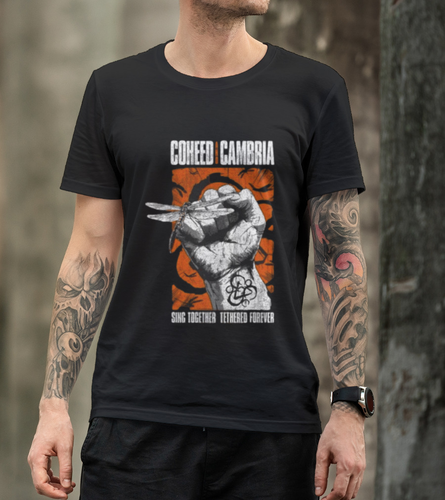 Coheed Cambria Dragonfly Fist Sing Together Tethered Courier T-Shirt