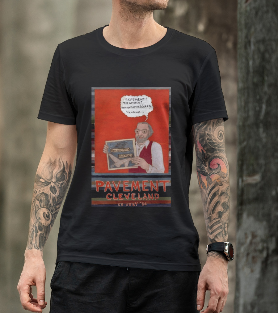 Pavement Cleveland July 23 2026 Illustration With Person Holding Framed T-Shirt