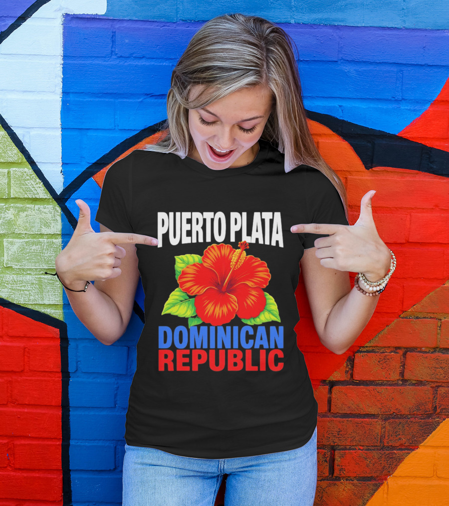 Puerto Plata Dominican Republic Hibiscus Flower Vibrant Island Souvenir T-Shirt