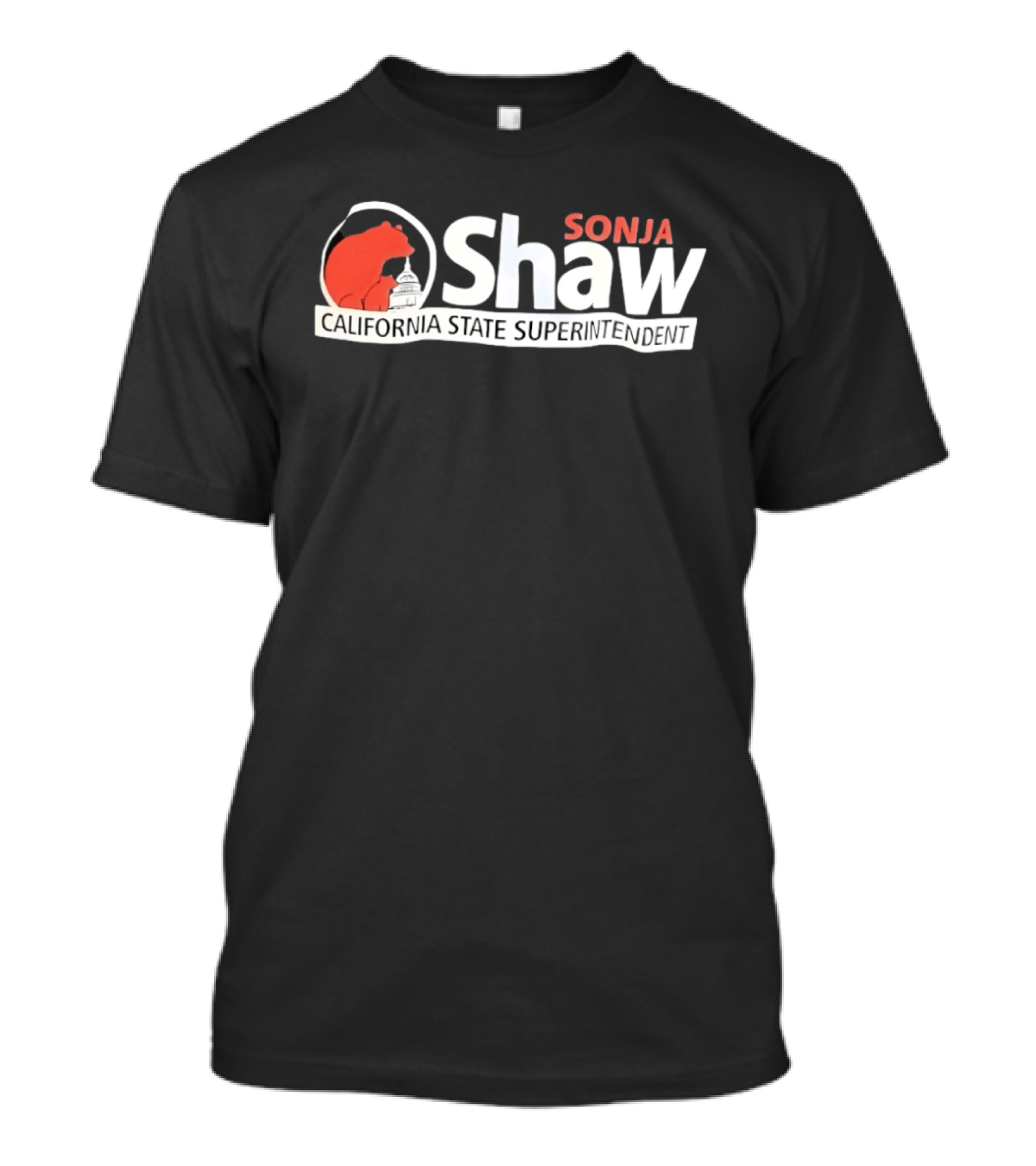 SONJA SHAW California State Superintendent Red Bear California Capitol T-Shirt