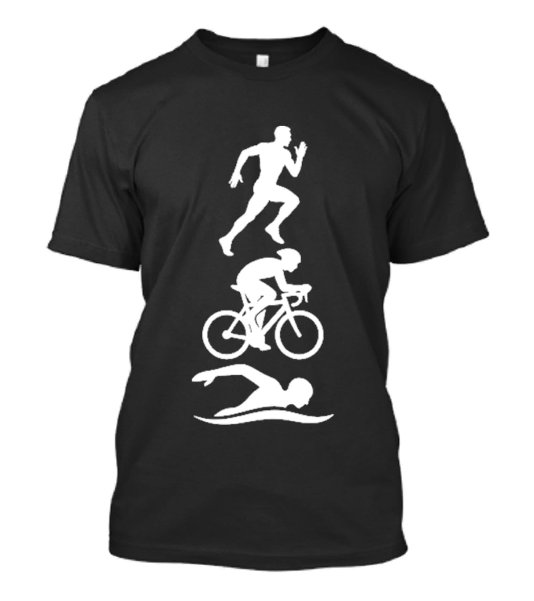 Triathlete Swim Bike Run Iconic Silhouette Athlete Training T-Shirt