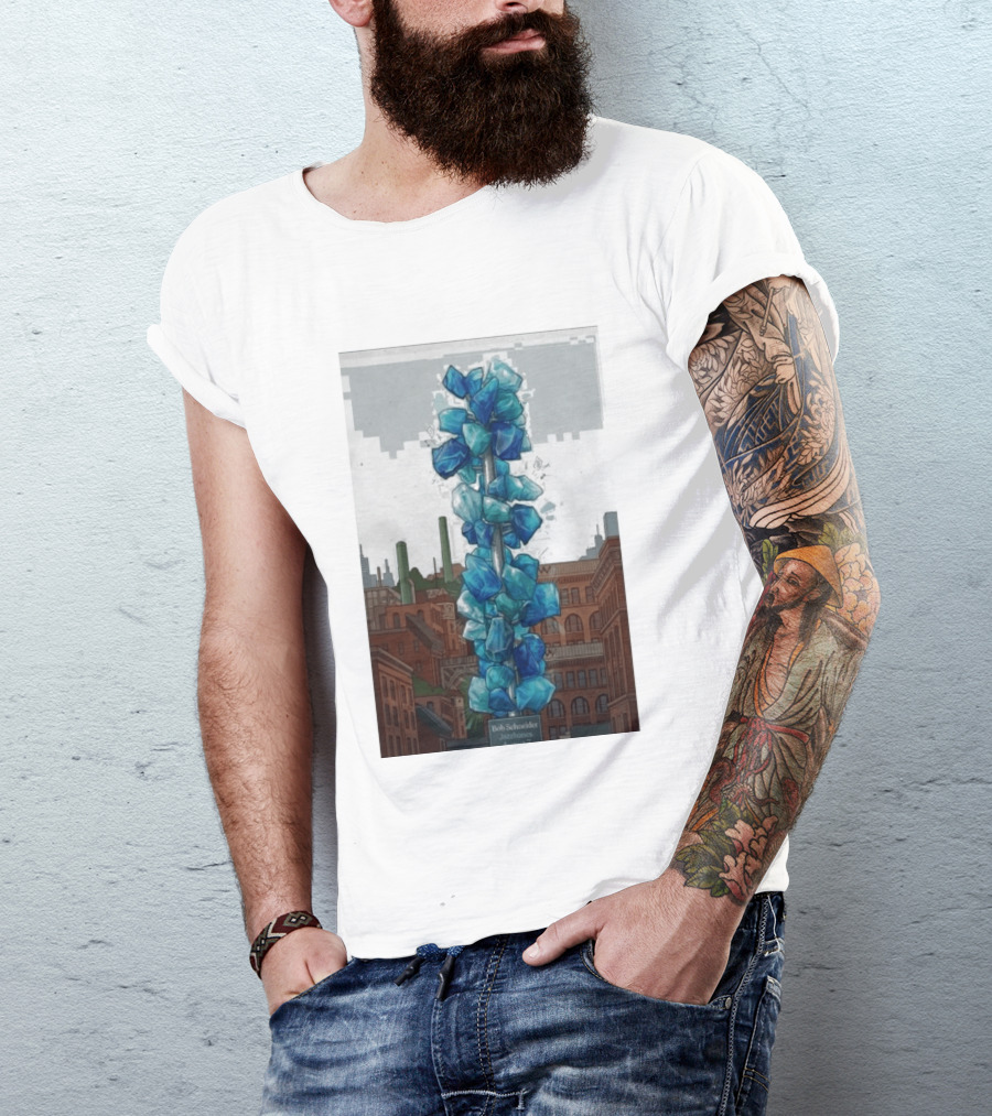 Bob Schneider Jazzbones Tacoma Washington August 7 2026 Blue Crystal Cityscape T-Shirt