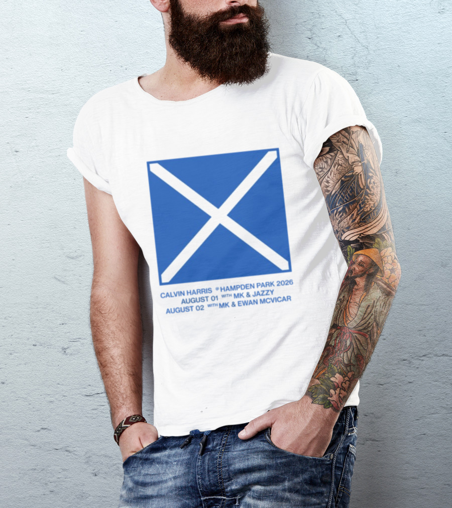 Calvin Harris Hampden Park 2023 Ecru Saltire August MK Jazzy Amber Cox MK Smart Ecuador T-Shirt