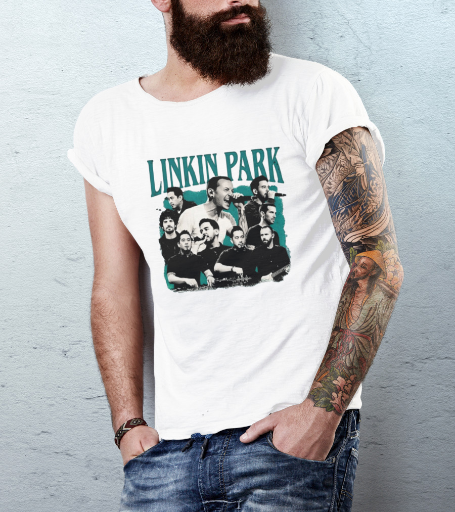 Linkin Park Chester Bennington Mike Shinoda Band Collage T-Shirt