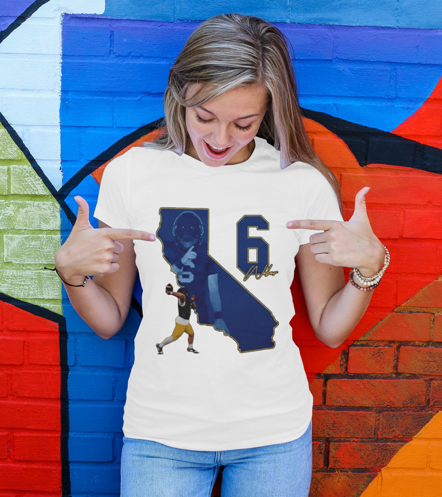 Dane Weber Number 6 California Golden Bears NCAA Map T-Shirt