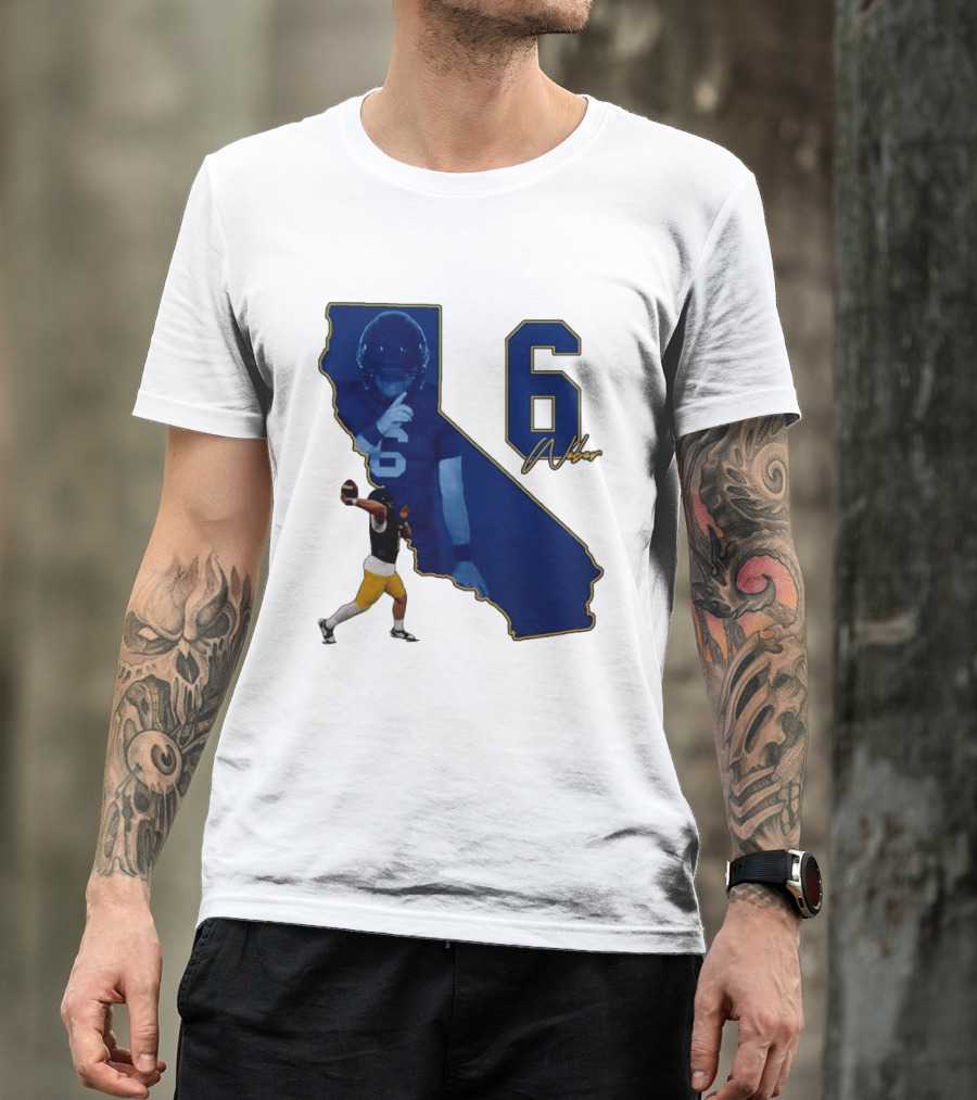 Dane Weber Number 6 California Golden Bears NCAA Map T-Shirt