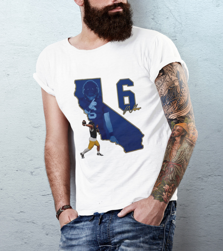 Dane Weber Number 6 California Golden Bears NCAA Map T-Shirt