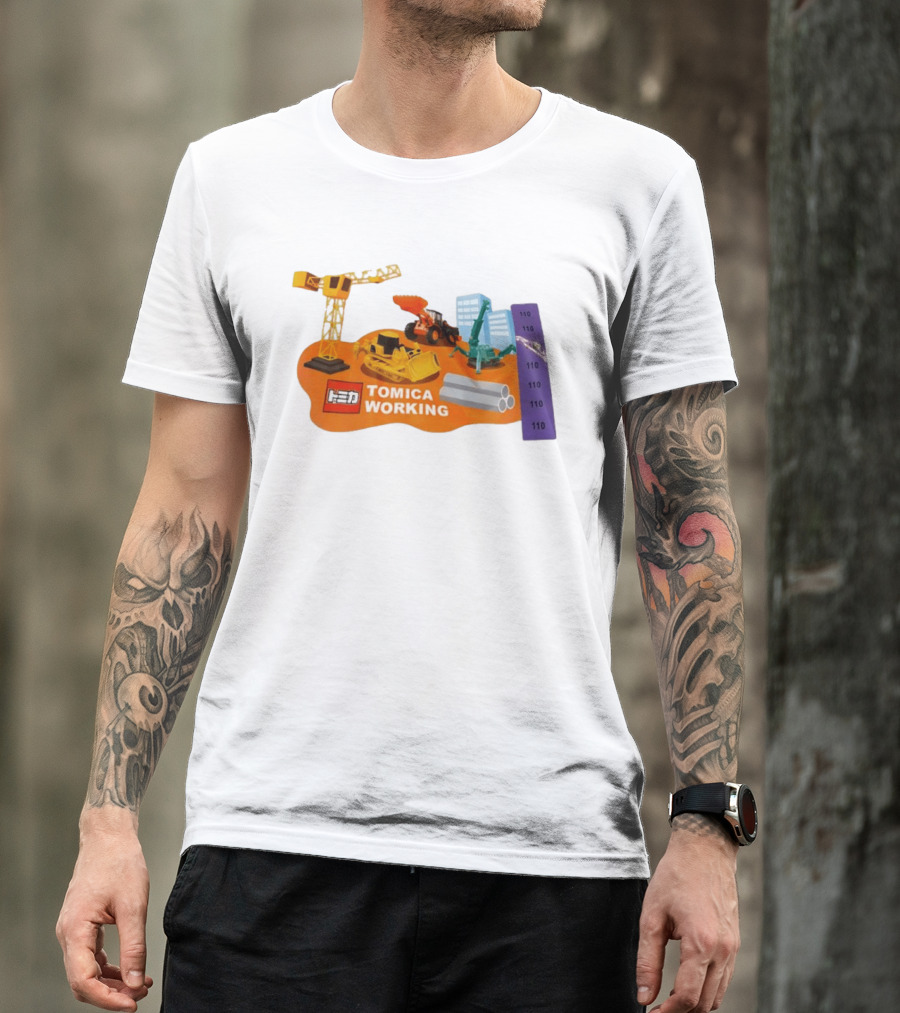 Tomica Working Construction Vehicles Crane Excavator Bulldozer T-Shirt