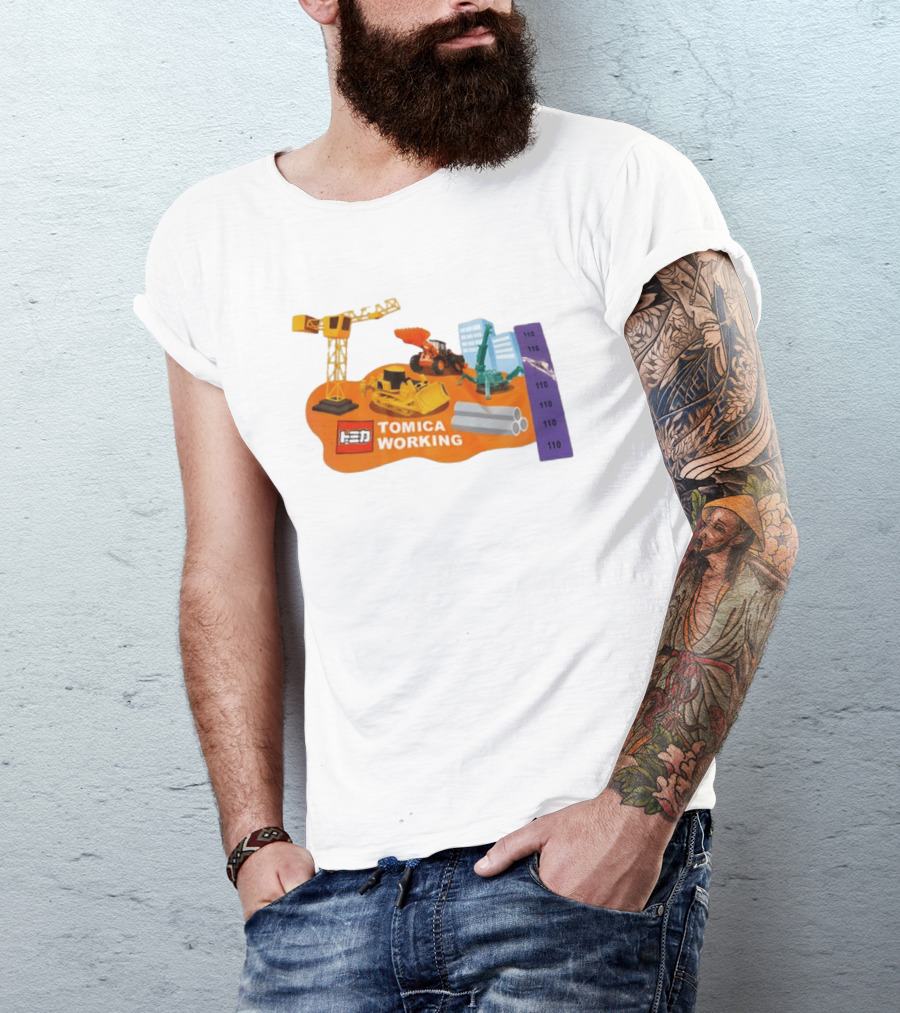 Tomica Working Construction Vehicles Crane Excavator Bulldozer T-Shirt