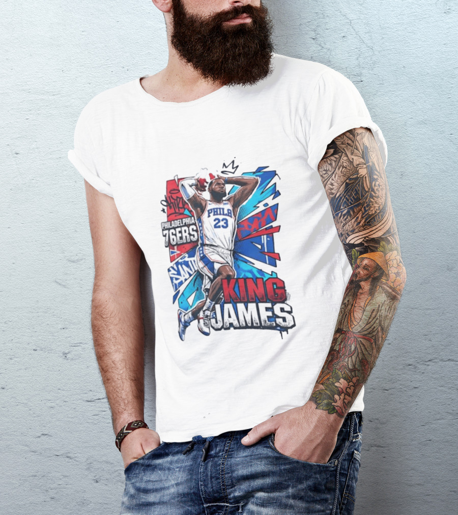 Philadelphia 76ers King James No 23 Dunk Basketball T-Shirt