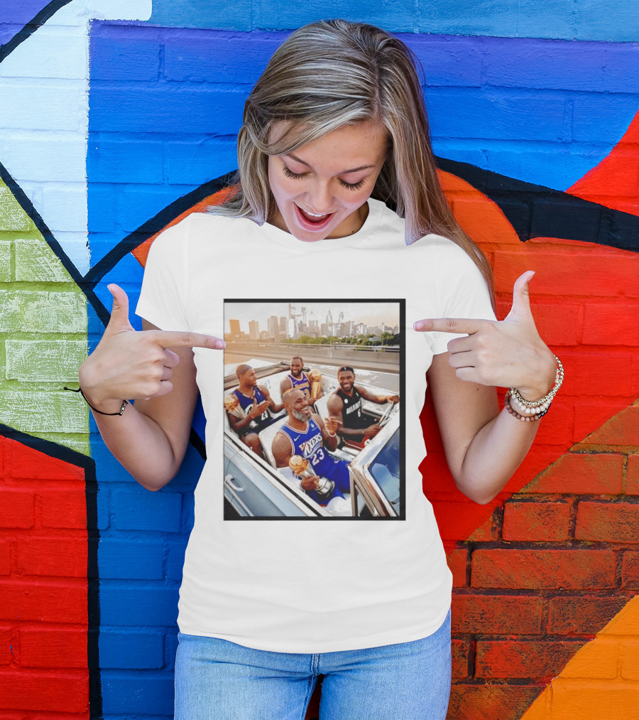 Lebron James Lakers Cavaliers Heat Champions Trophies Parade T-Shirt
