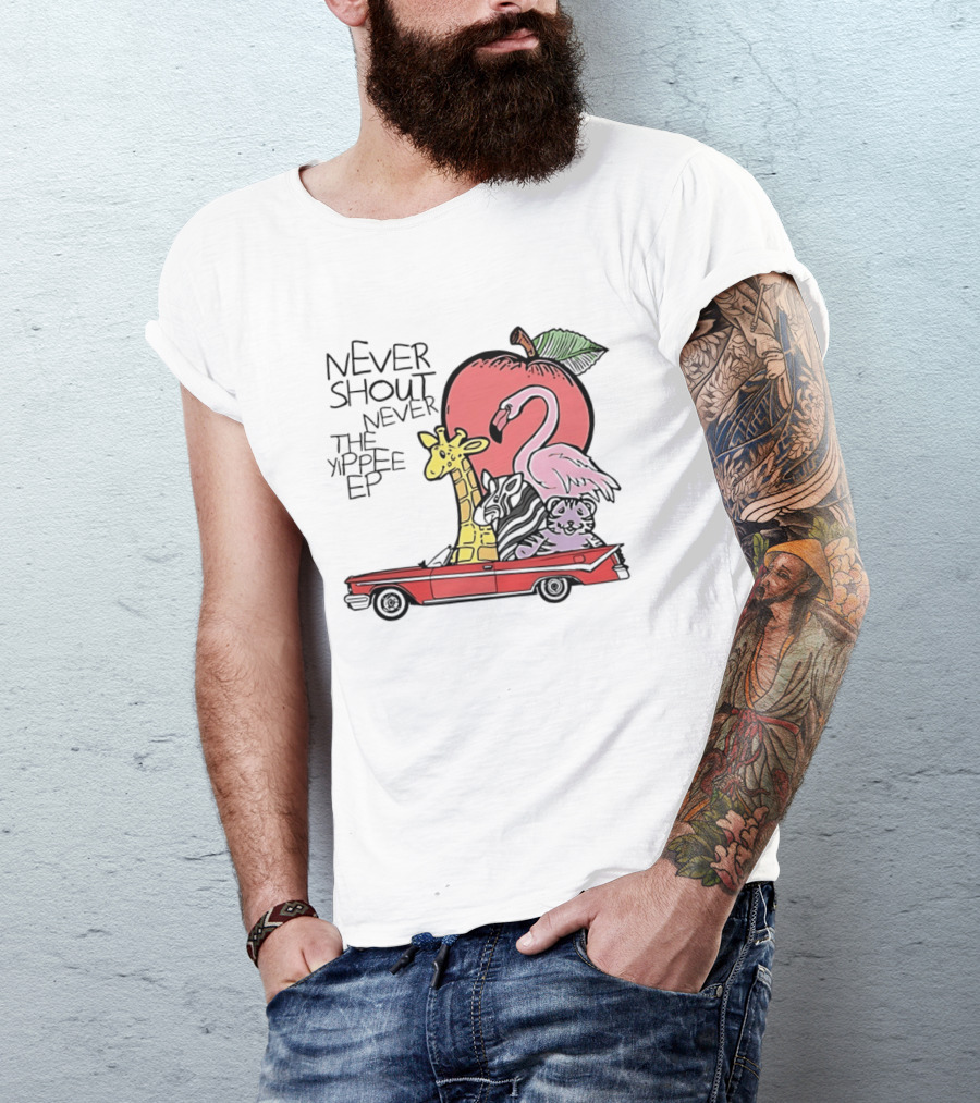 Never Shout Never The Yippee EP Flamingo Giraffe Panda Christofer Drew T-Shirt