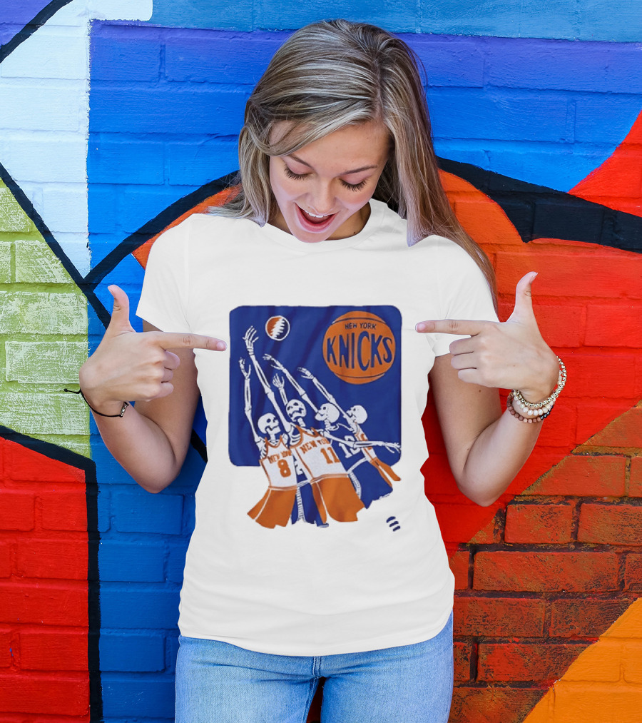 New York Knicks Skeleton Players Jersey Number 8 And 11 Basketball Team T-Shirt