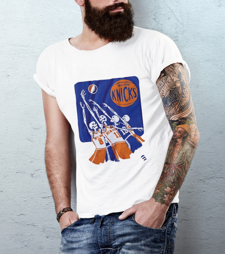 New York Knicks Skeleton Players Jersey Number 8 And 11 Basketball Team T-Shirt