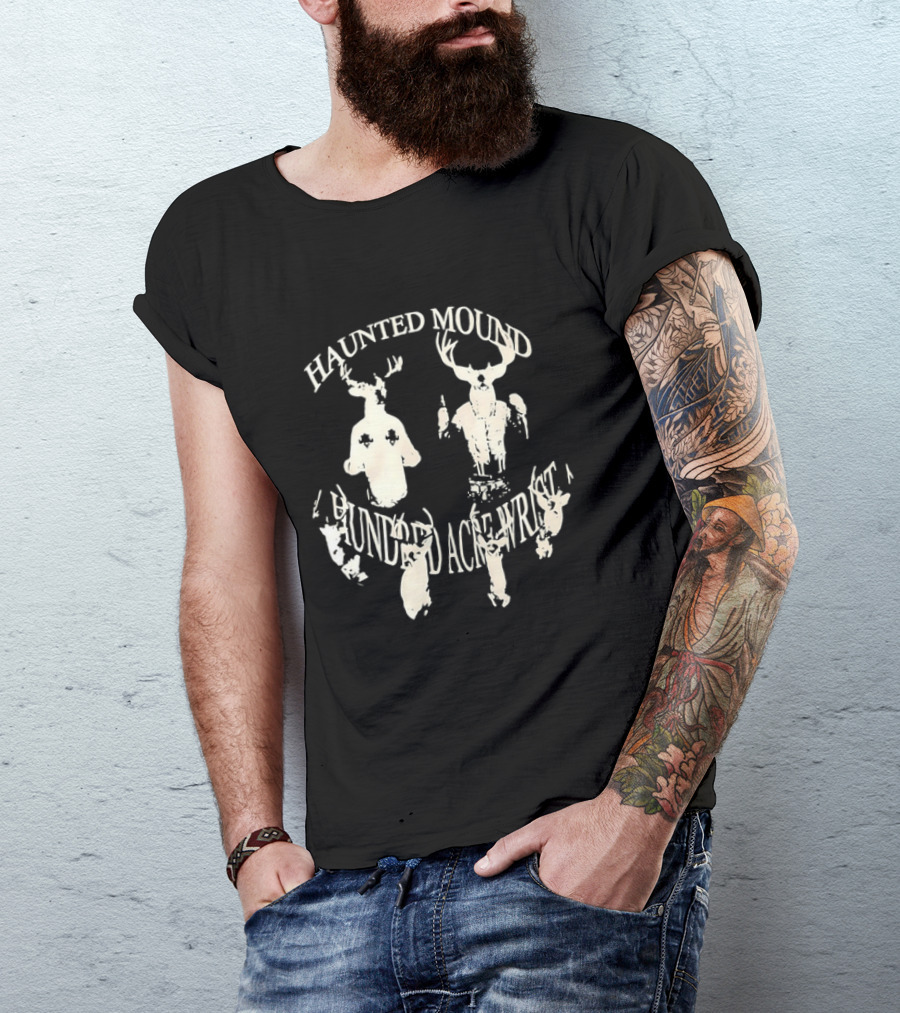 Haunted Mound Hundred Acre Wrist Sematary Deer Skull T-Shirt