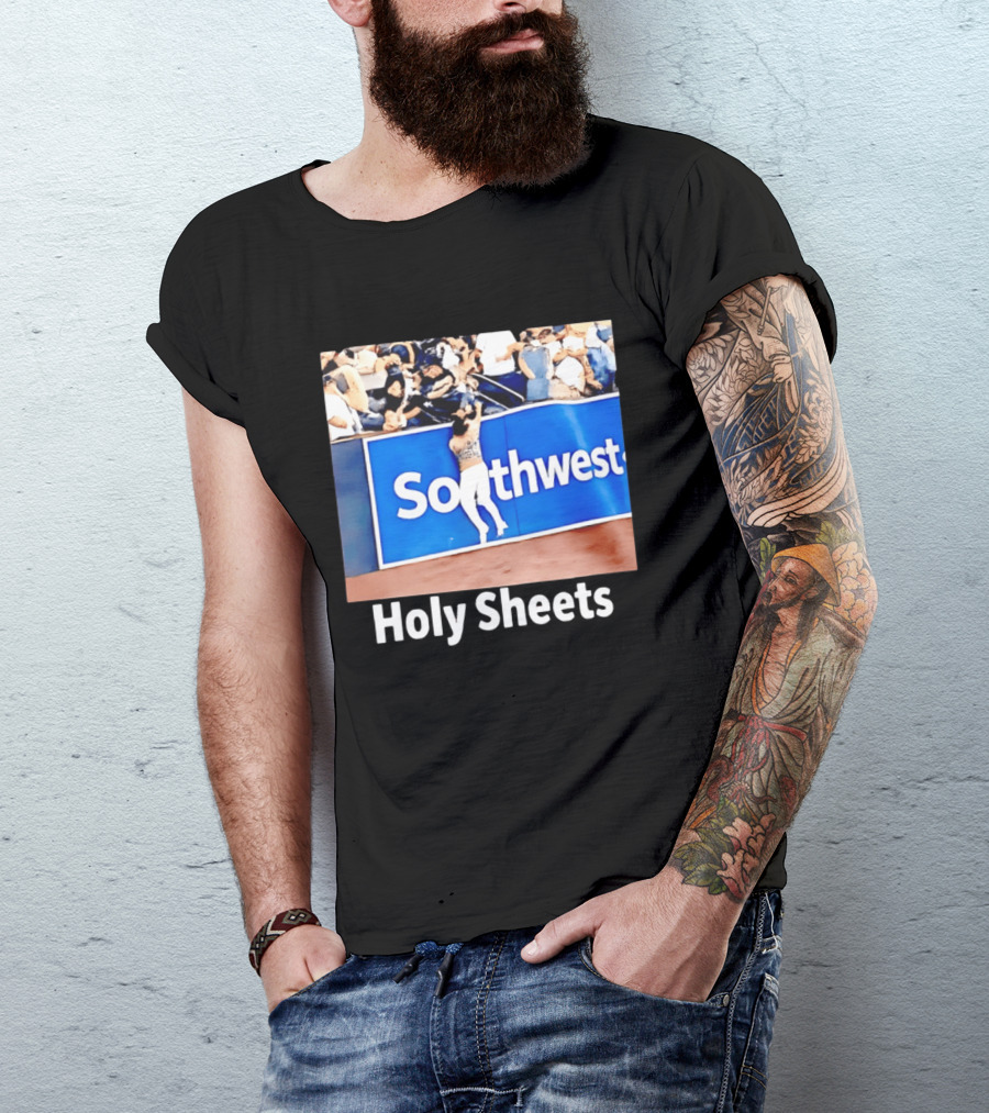Southwest Holy Sheets Baseball Meme Fan Reaching Catch T-Shirt