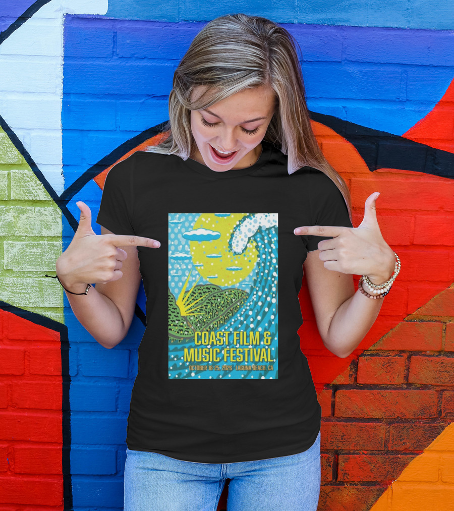 Coast Film And Music Festival Laguna Beach CA October 16 25 2026 Scenic Wave Sun And Clouds T-Shirt