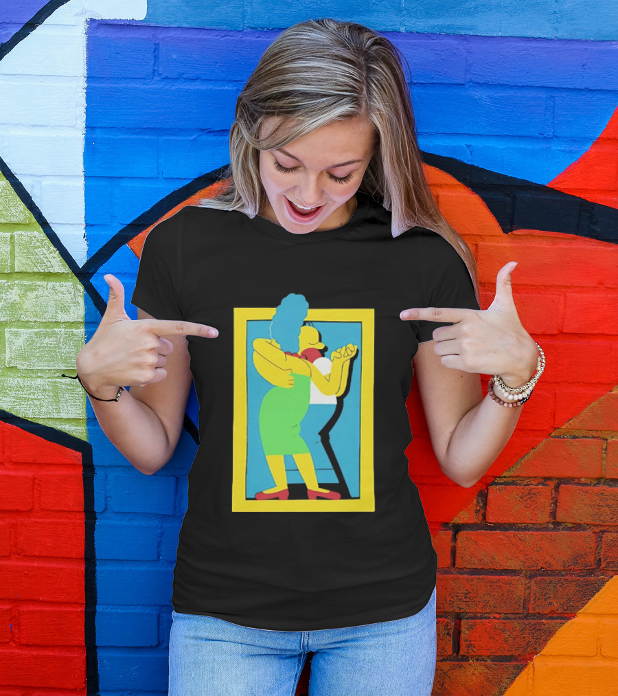 Simps Dance Iconic Cartoon Couple Embrace T-Shirt