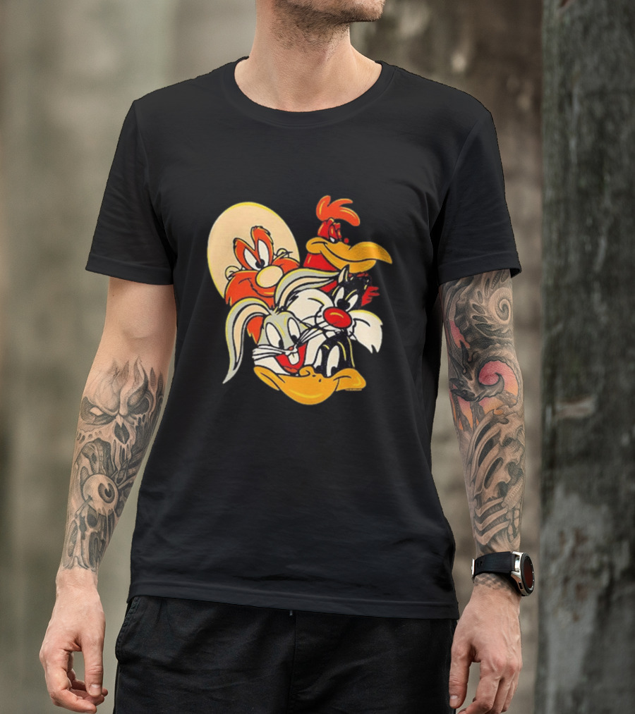 Looney Tunes Smiling Faces Bugs Bunny Sylvester Foghorn Leghorn Taz T-Shirt