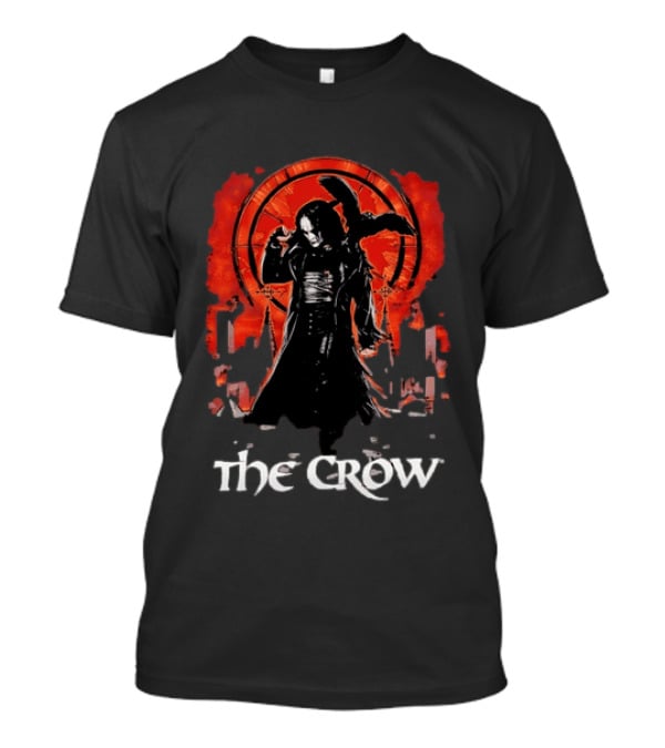 The Crow Brandon Lee Gothic Movie Iconic Dark Aesthetic With Red T-Shirt