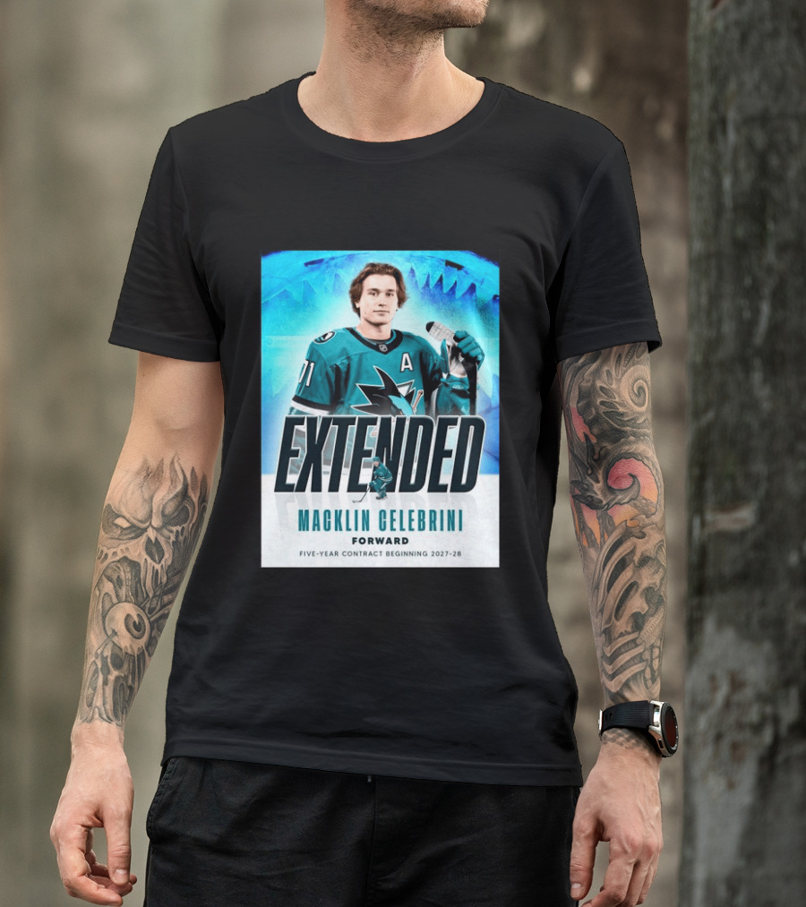 Extended Macklin Celebrini Forward Five Year Contract Beginning 2027 28 T-Shirt