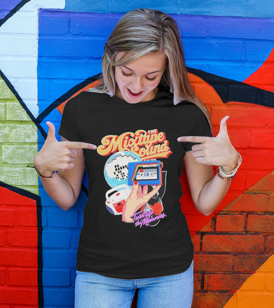 The Mixtape Sound Walkman Turn Up The Memories Disco Vibes T-Shirt