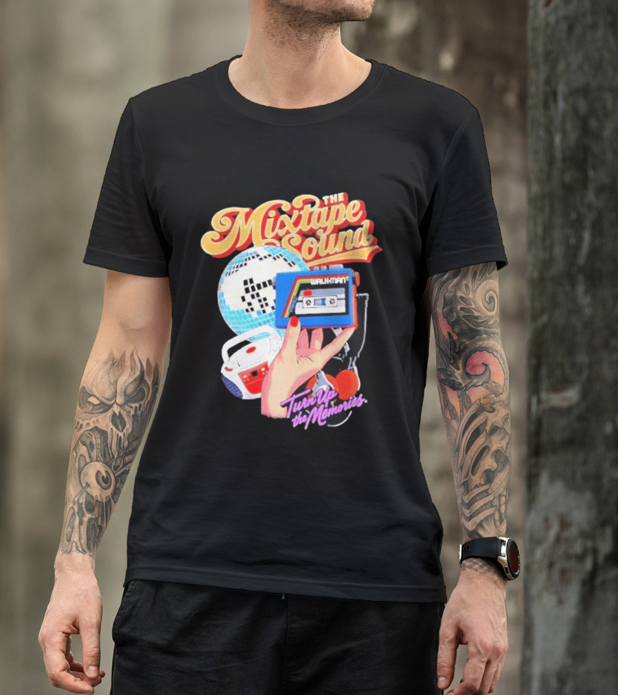 The Mixtape Sound Walkman Turn Up The Memories Disco Vibes T-Shirt