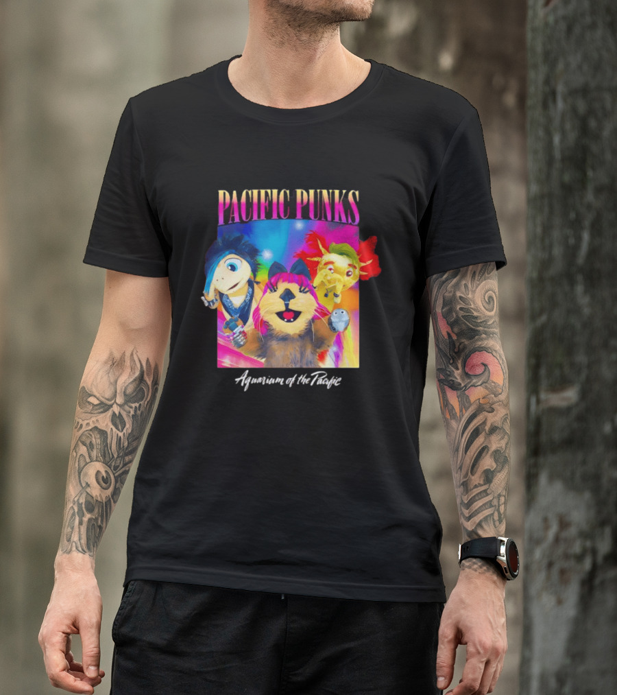 Pacific Punks Aquarium Of The Pacific Puppet Characters Colorful T-Shirt