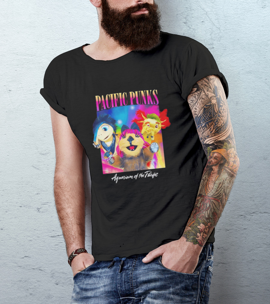 Pacific Punks Aquarium Of The Pacific Puppet Characters Colorful T-Shirt