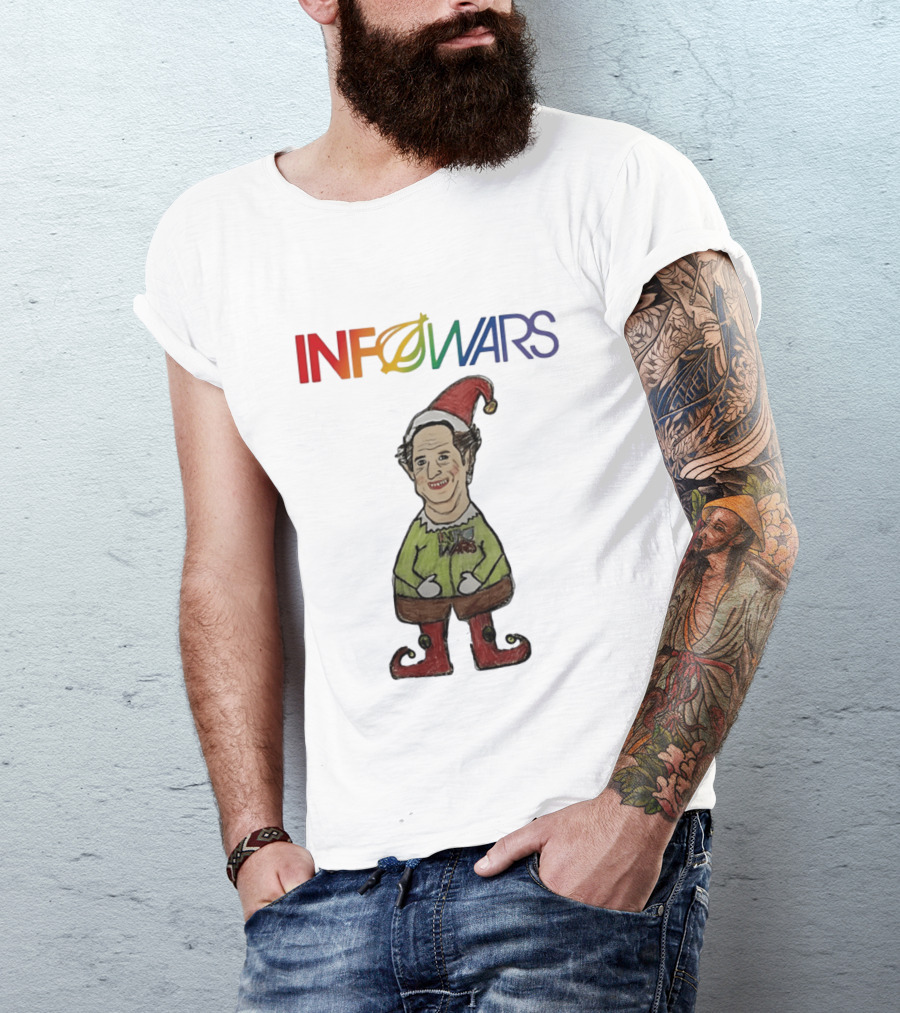 Infowars Elf Christmas Holiday Alex Jones Festive T-Shirt