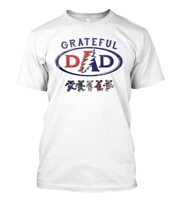 Grateful Dad Father's Day With Dancing Bears And Lightning Bolt T-Shirt