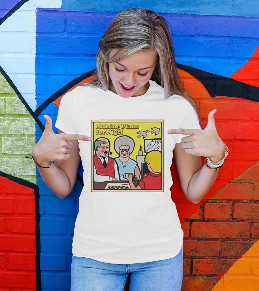 Making Plans For Nigel XTC New Wave English Rock Scene Yellow Background Birds Family T-Shirt