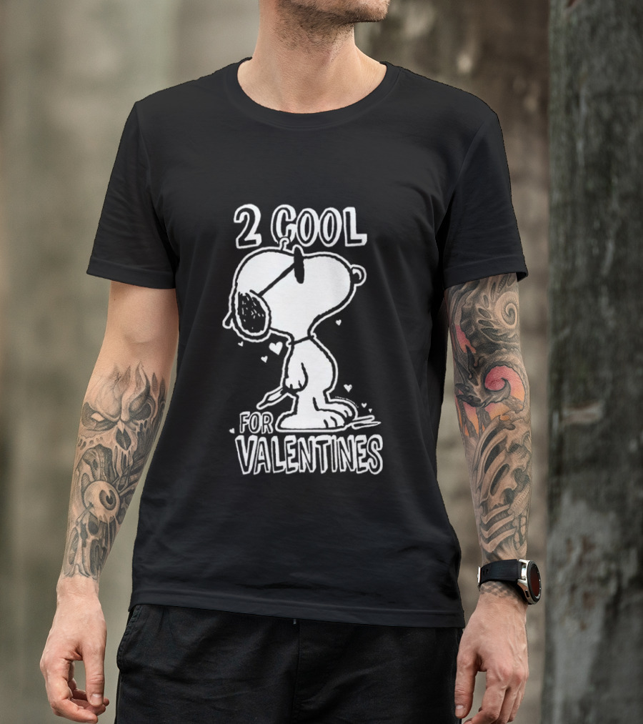 2 Cool For Valentines Peanuts Snoopy T-Shirt