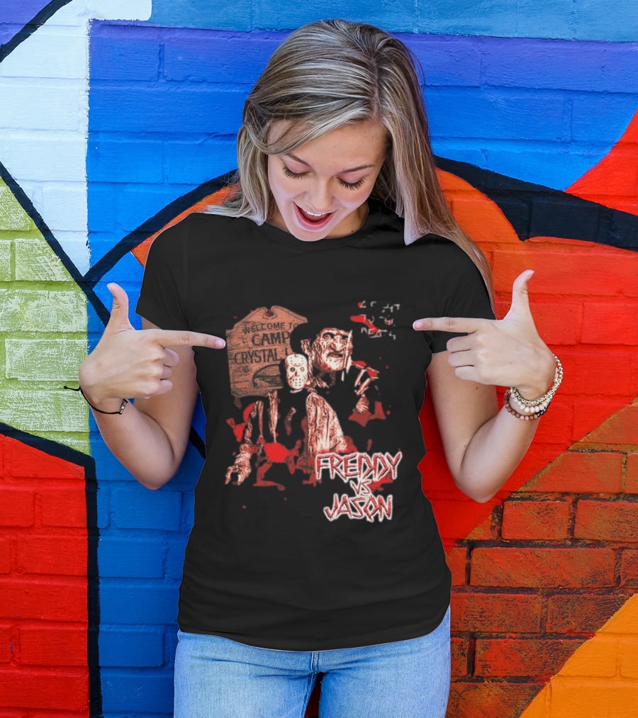 Freddy Vs Jason Welcome To Camp Crystal Lake Halloween T-Shirt