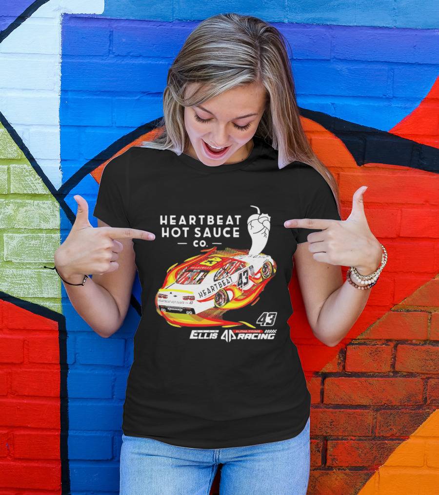 Heartbeat Hot Sauce Co Ryan Ellis 43 Alpha Prime Racing T-Shirt