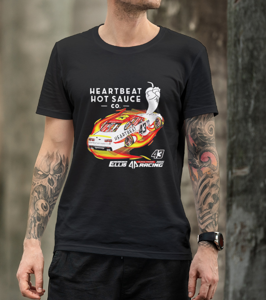 Heartbeat Hot Sauce Co Ryan Ellis 43 Alpha Prime Racing T-Shirt
