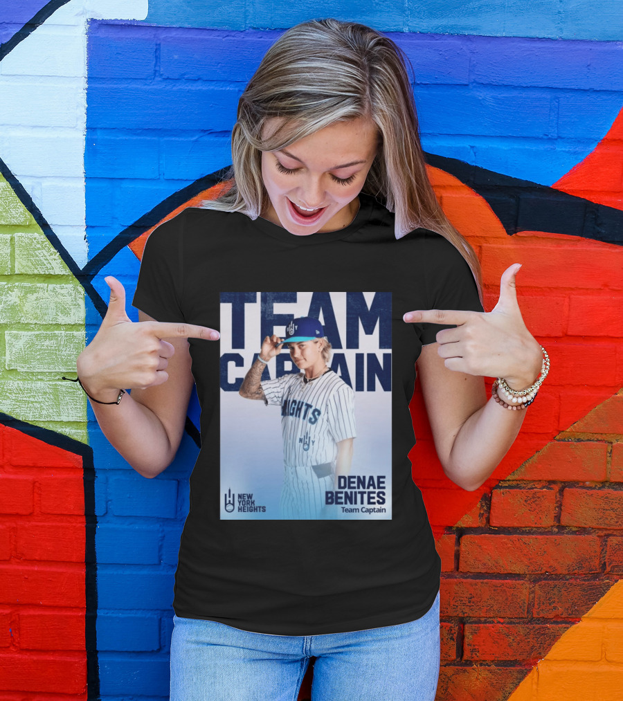 Team Captain Denae Benites New York Heights Baseball Team T-Shirt