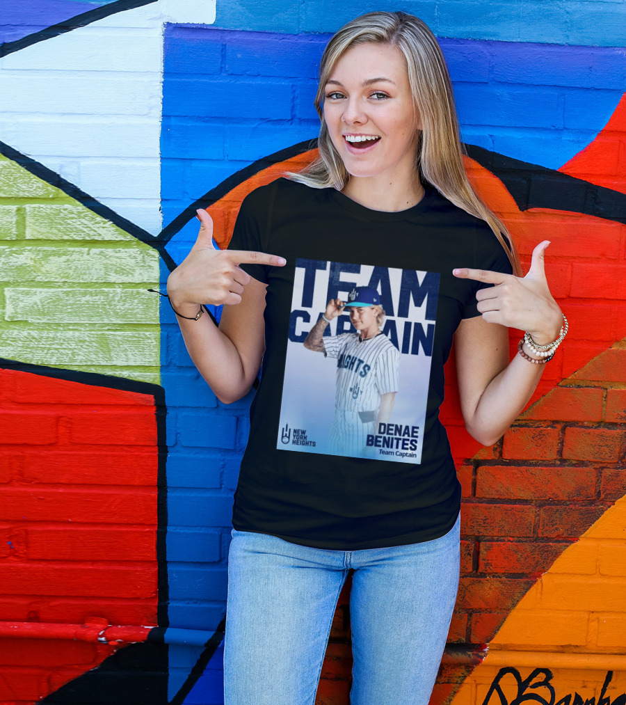 Team Captain Denae Benites New York Heights Baseball Team T-Shirt
