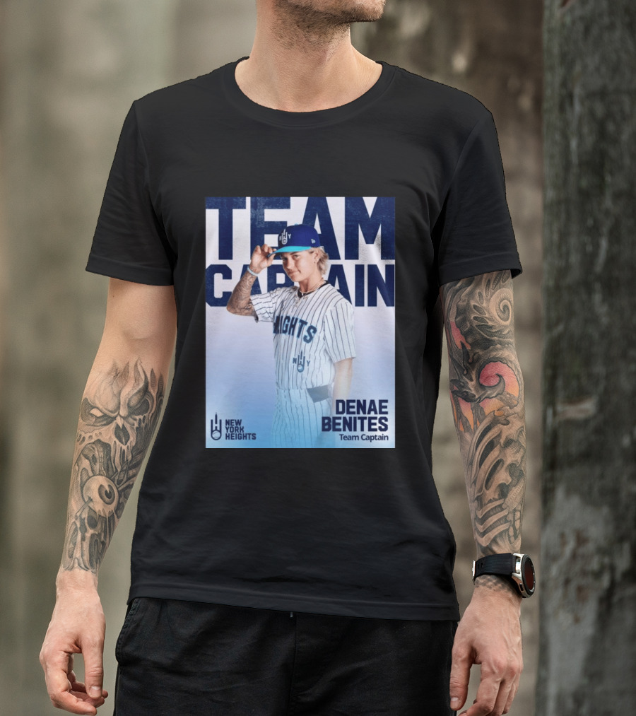 Team Captain Denae Benites New York Heights Baseball Team T-Shirt