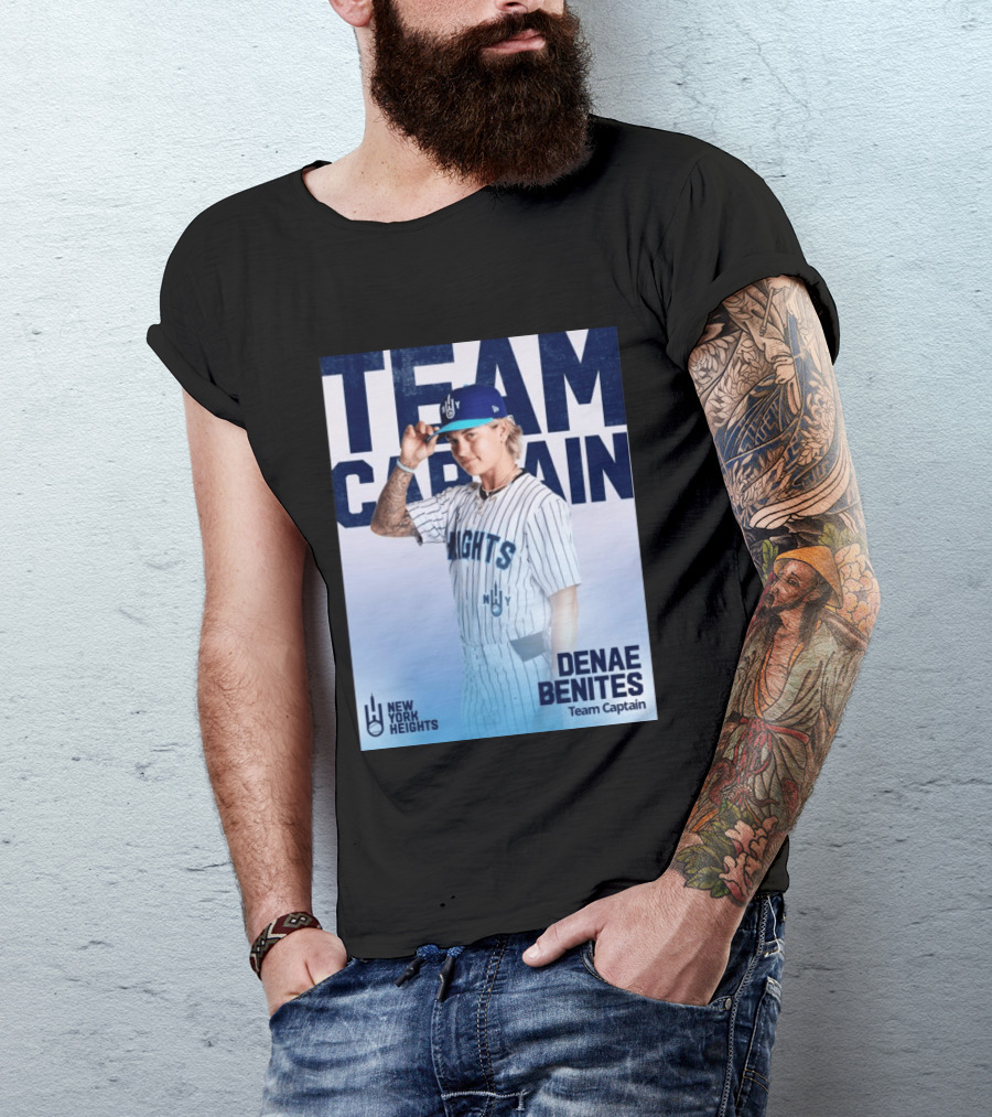 Team Captain Denae Benites New York Heights Baseball Team T-Shirt