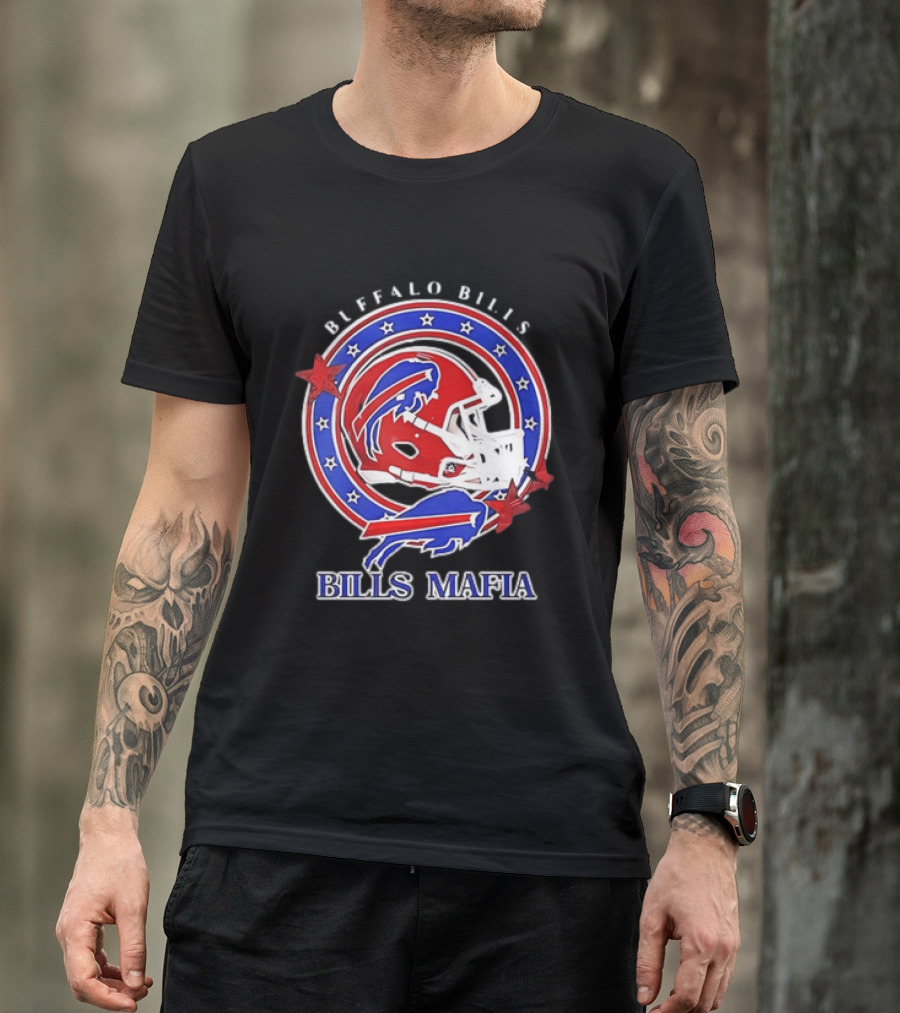 Buffalo Bills Bills Mafia Football Helmet Stars Oval T-Shirt