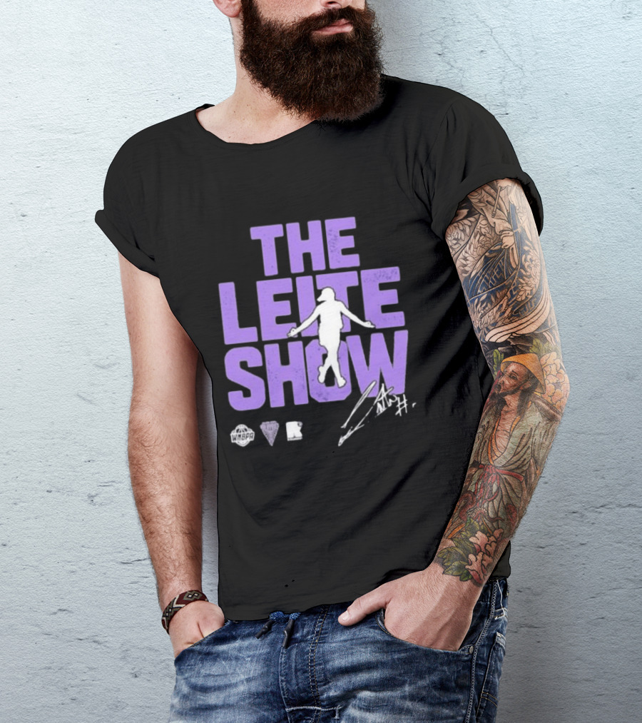 The Leite Show WNBPA Signature Purple Basketball T-Shirt