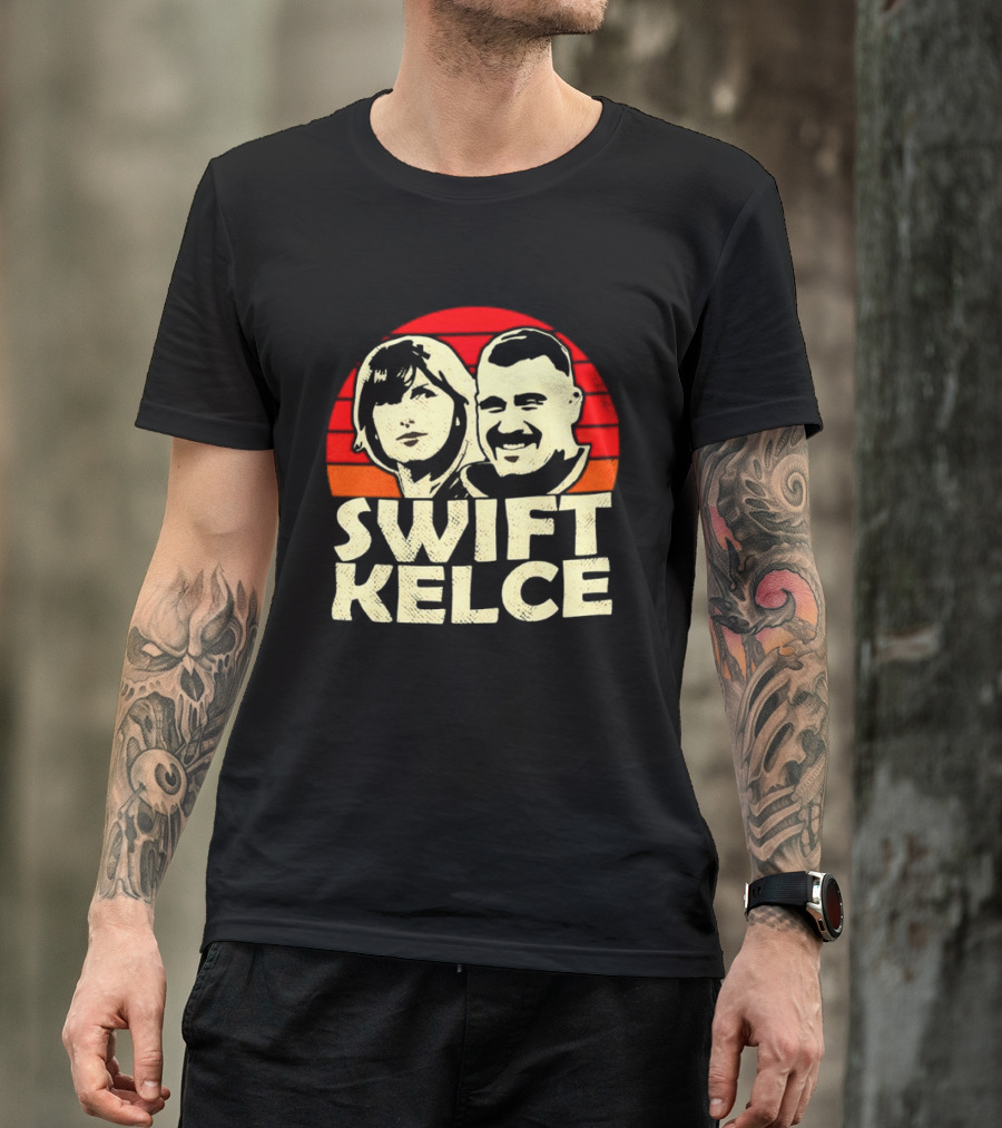 Kansas City Chiefs Swift Kelce Red Sunset T-Shirt