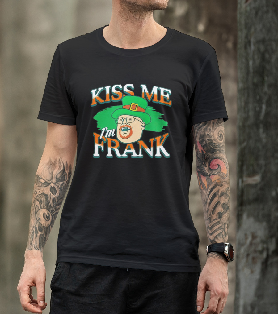 Kiss Me I'm Frank Leprechaun Hat Ginger Beard T-Shirt