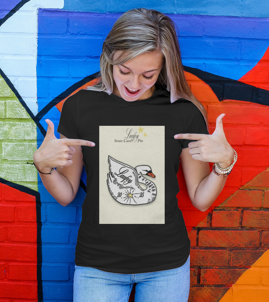 Laufey Swan Card Pin 2025 Stars Event T-Shirt