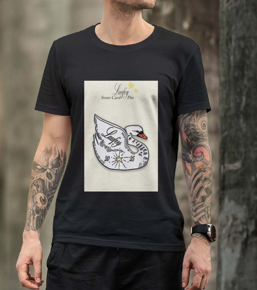 Laufey Swan Card Pin 2025 Stars Event T-Shirt