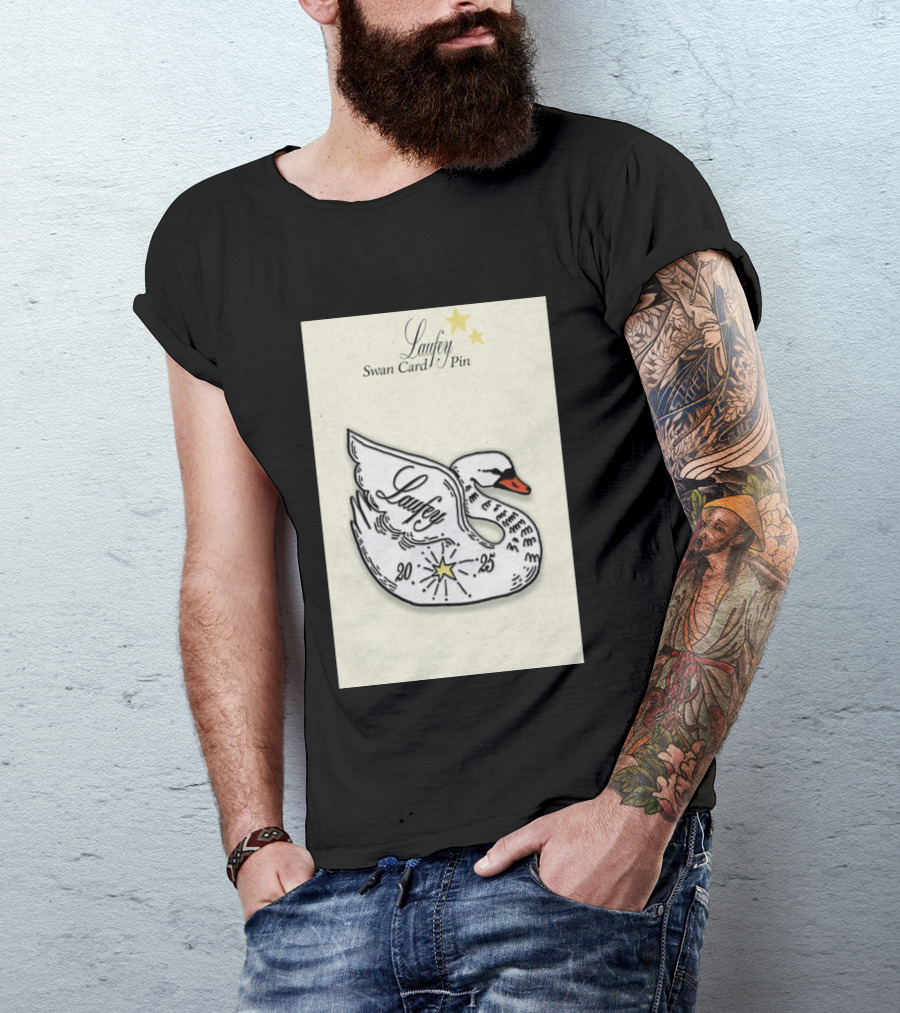 Laufey Swan Card Pin 2025 Stars Event T-Shirt