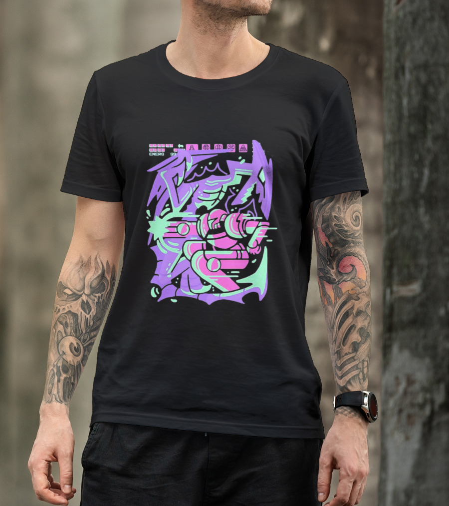 Metroid Space Pirate Skirmish Neon Glitch T-Shirt