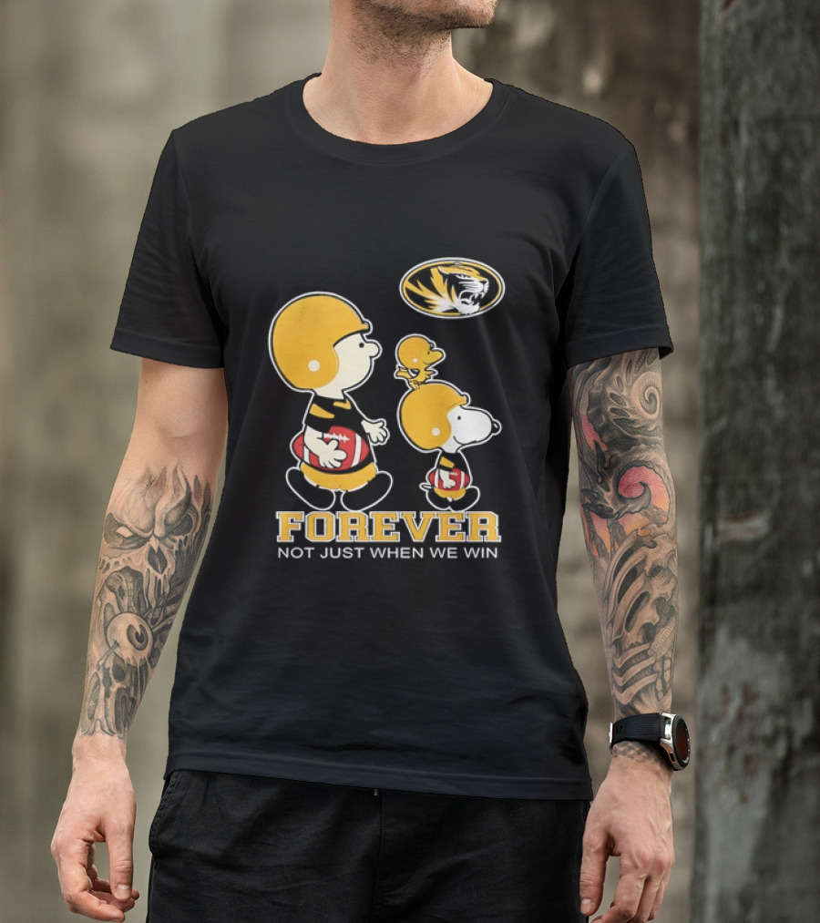 Peanuts Characters Football Mizzou Spirit Forever Not Just When We Win T-Shirt